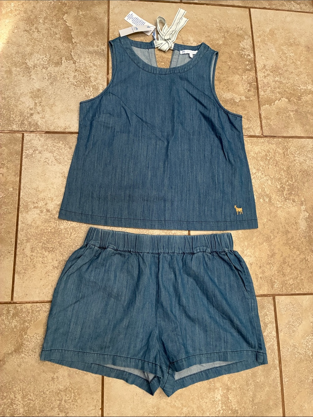 Southern Tide Denim-Blue Tank and Shorts Set